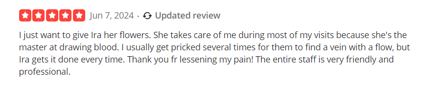 Ira Yelp Review