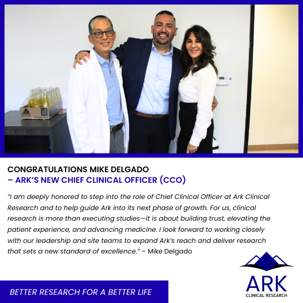 Congratulations mike delgado – ark’s new chief clinical officer (cco) (1)